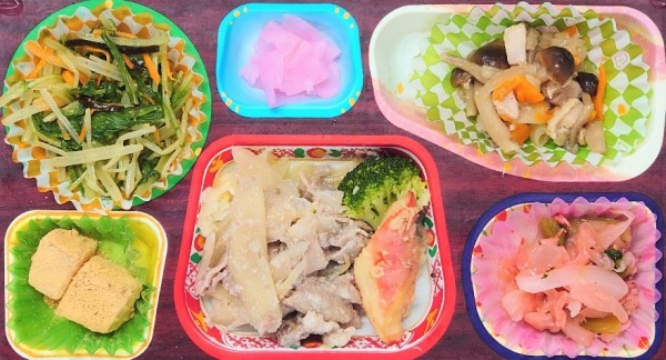 豚肉時雨煮☆小松菜と桜えび☆水菜と塩っぺ浅漬サムネイル