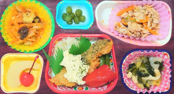 手作り鮭のバジルフライ☆白菜とろとろ煮☆鶏肉チンジャオロース風サムネイル